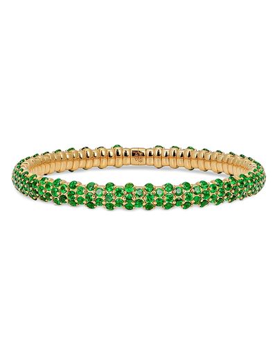 Zydo Zydo 18K Yellow Gold Stretch Tsavorite Bangle Bracelet