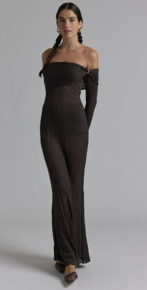 【新品】ameri vintage long sheer dress Ameri（アメリ）の「LONG VEST SET SHEER DRESS（ワンピース）」 - WEAR