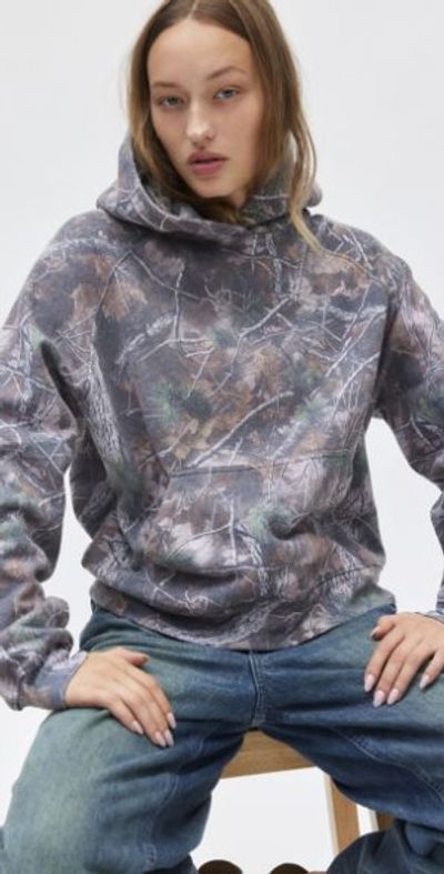 BDG Barg Camo Hoodie Sweatshirt in Camo, Women's at Urban Outfitters