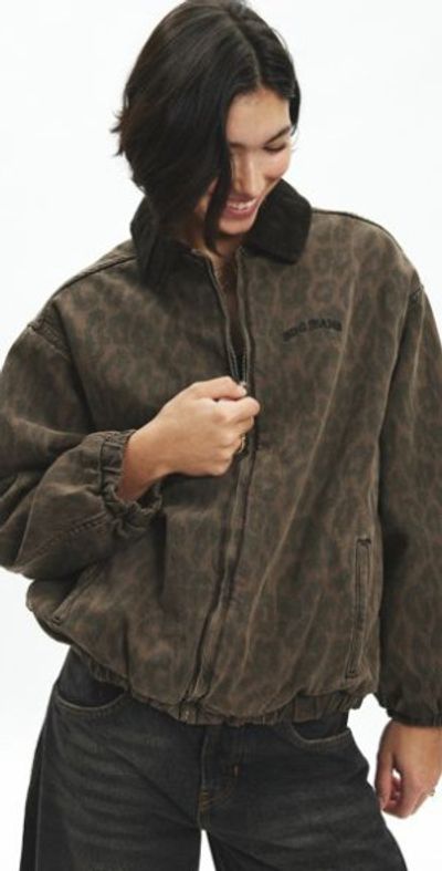 BDG Dex Leopard Bomber Jacket in Leopard Print, Women's at Urban
