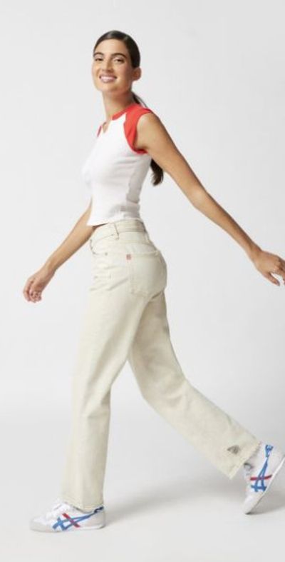 BDG High Waisted Cowboy Jean in Cream at Urban Outfitters