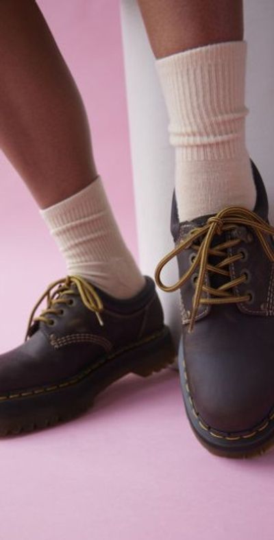 Dr. Martens Brown Oxfords with Classic Round Toe and Thick Soles Vintage Dr. Docs Martens 10940 Brown Leather Chunky Lace up  main image 2