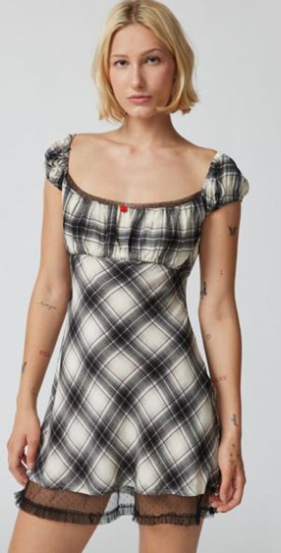 Kimchi Blue - Ana Cap Sleeve Mini Dress in Black, Women's at Urban Outfitters Kimchi Blue - Ana Cap Sleeve Mini Dress in Black, Women's at Urban Outfitters