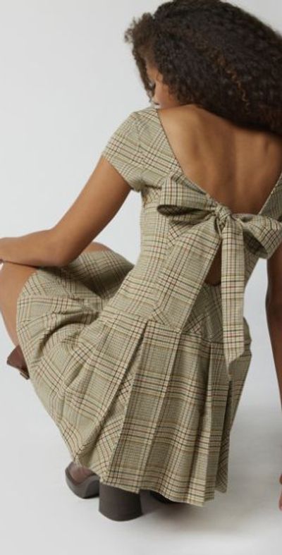kimchi blue brown dress Kimchi Blue + Wanda Check Midi Dress