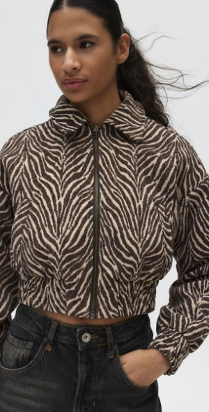 Kimchi Blue - Evelyn Bomber Jacket in Zebra Print, Women's at