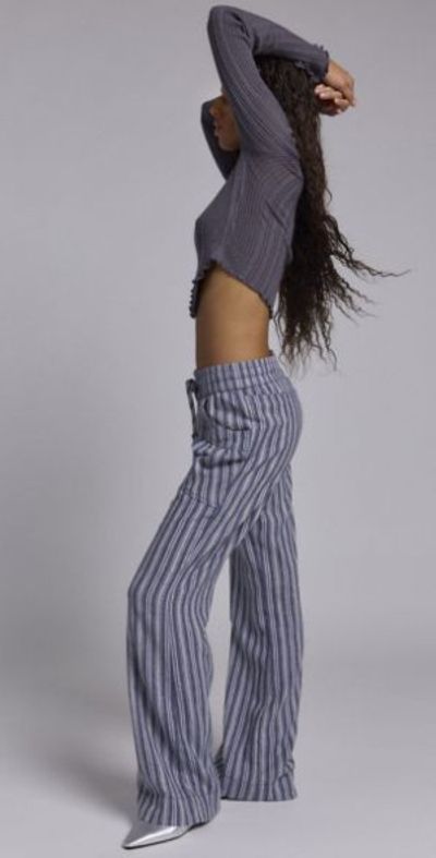 Kimchi Blue Kimchi Blue Simone Linen-Blend Flare Pant in Neutral, Women's at Urban Outfitters