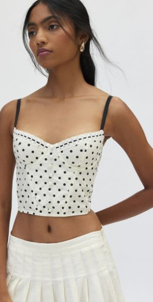 polka dot corset top urban outfitters