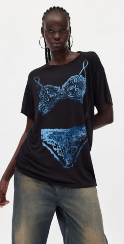 urban outfitters t shirt dress Cat Graphic Oversized T-Shirt in Black Cotton, Women's S/M at Shirt Dress in Black Twilight Graphic Oversized T-Shirt Dress
