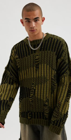Oversized Knitted The Ragged Priest Striped Sweater The Ragged