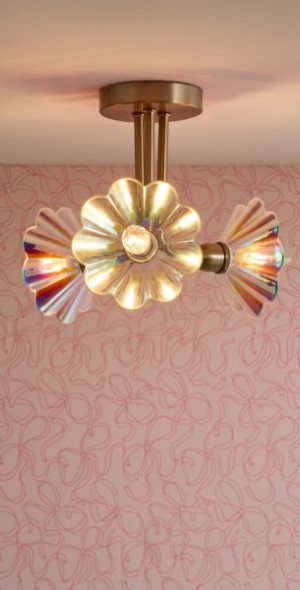 Urban Outfitters - Asher Triple Shade Flush Mount Light in Iridescent at