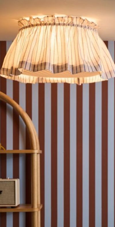 Urban Outfitters Dakota Gathered Fabric Flush Mount Conversion Kit in Ivory Combo at Urban Outfitters