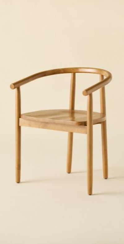 Urban Outfitters Juno Curving Wood Dining Chair in Tan at Urban Outfitters