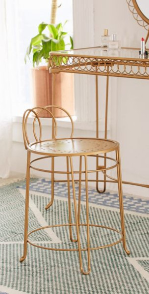 Urban Outfitters - Wire Loop Vanity Stool in Gold at