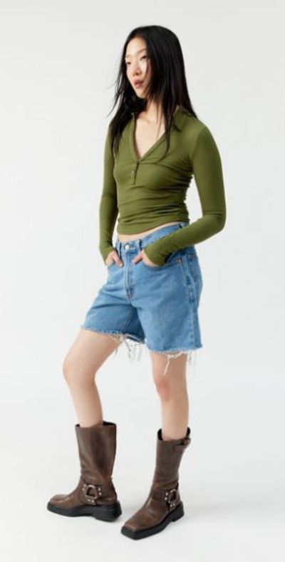 Urban Renewal Urban Renewal Remade Levi's Longline Short in Vintage Denim Medium, Women's at Urban Outfitters